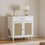 Contemporary Storage Cabinet, Cat Litter Box Enclosure with Scratch Pad, Hidden Litter Box Furniture,for Kitchen Home