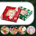 Gersoniel 30 Pcs Christmas Sublimation Ornaments Gift Boxes 3.54"x3.54"x0.7" Christmas Packaging Boxes with Window Sublimation Ceramic Discs Gift Wrapping for Festivals Holidays Xmas(Whimsical)