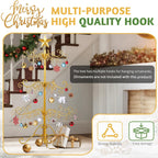 Karl home Metal Ornament Display Tree Stand, 3ft Wrought Iron Christmas Tree for Halloween Christmas Balls Bauble Decorations Gift Craft(Yellow)