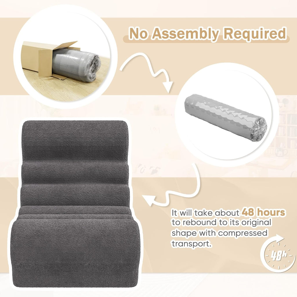 Homall Bean Bag Chair for Adults Memory Foam Bean Bag Chairs, Fireside Chair Comfy Lazy Floor Sofa, Recliner Sofa for Living Rooms and Bedrooms (Grey)