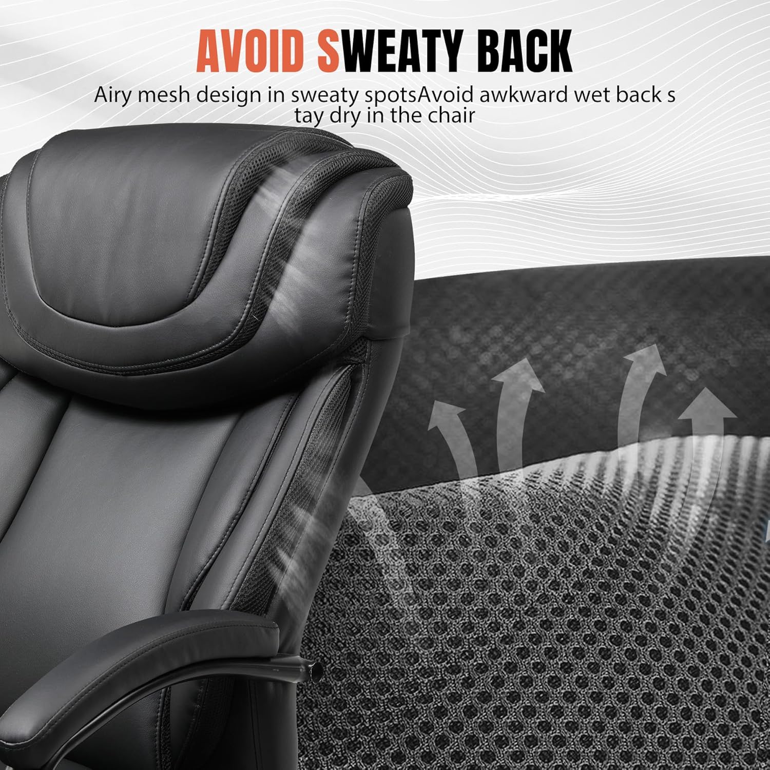 GTPOFFICE Big and Tall Office Chair 500lbs Executive Chair Heavy Duty Extra Wide Seat, High Back Ergonomic Computer Chair Large Comfy Desk Chair Tilt Rock Adjustable Headrest