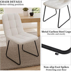 HIPIHOM Faux Leather Dining Chairs Set of 4, Modern Upholstered Kitchen Chairs with Curved Backrest and Metal Legs, PU Leather Dining Room Chairs for Kitchen Living Dining Room Set of 4 White