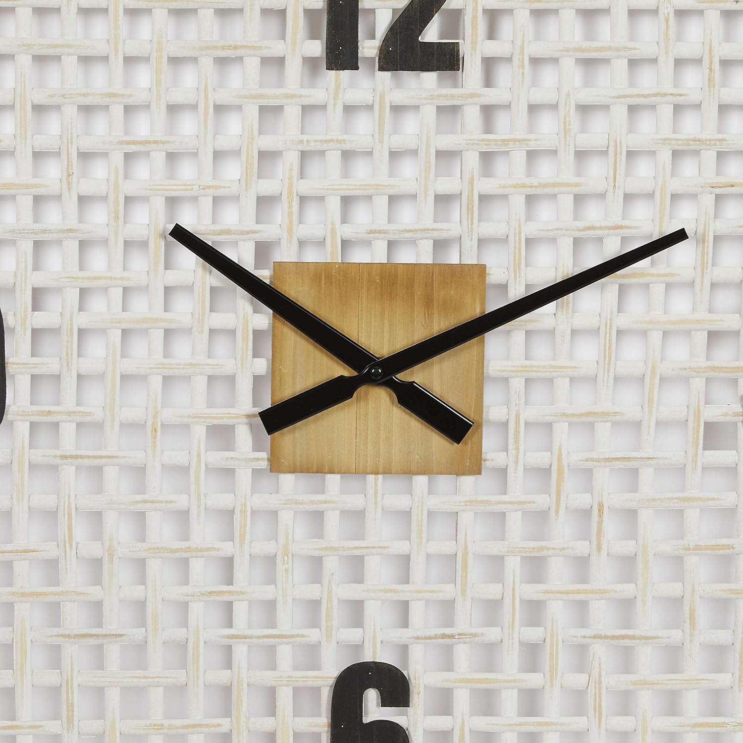 Deco 79 Farmhouse Wood Square Wall Clock, 24" x 2" x 24", White