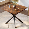 Unovivy 31.5" Small Square Dining Table for 2-4, Space Saving Kitchen Dinner Table, Industrial Compact Modern Dining Room Desk for Kitchen, Apartment, Rustic Brown