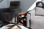 Haussmann End Table Double Twist 12 in SQ x 20 in H Mocha