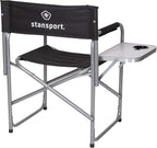 Stansport Directors Chair with Side Table, One Size, Black