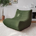 Giant Bean Bag Chairs for Adults Teen Reading Chair Togo Sofa Boneless Floor Couch Comfy Memory Foam Teddy Fleece BeanBag Fireside Lounge Chair for Living Room Bedroom, Green, 1 Seater