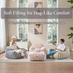 Giant Plush Bean Bag Chair for Adults with Armrests,Oversized Comfy Beanbag Lounge Lazy Floor Sofa Chair for Game Room,Living Room,Bedroom,Ultra Soft Mini Couch-Pink