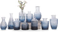 Blue Glass Bud Vase Set of 10 - Small Vases for Flowers, Bud Vases in Bulk, Cute Glass Vases for Centerpieces, Mini Vintage Vase for Wedding Decorations, Table Flower Decor …