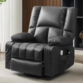 Oversized Recliner Chairs for Adults, 270° Swivel Rocker Recliner with Heat and Massage Lazy Boy Recliner, Recliner Chairs Single Sofa Seat with Cup Holders (Black, Electric)