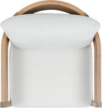 SAFAVIEH Outdoor - Theo Armchair Set of 2 - Oak & Ivory - Solid Wood with Cushion - Mid-Century Slatted Frame Design - Ideal for Patio, Deck, Porch, Backyard, 15" Seat Height (PAT7087B-SET2)