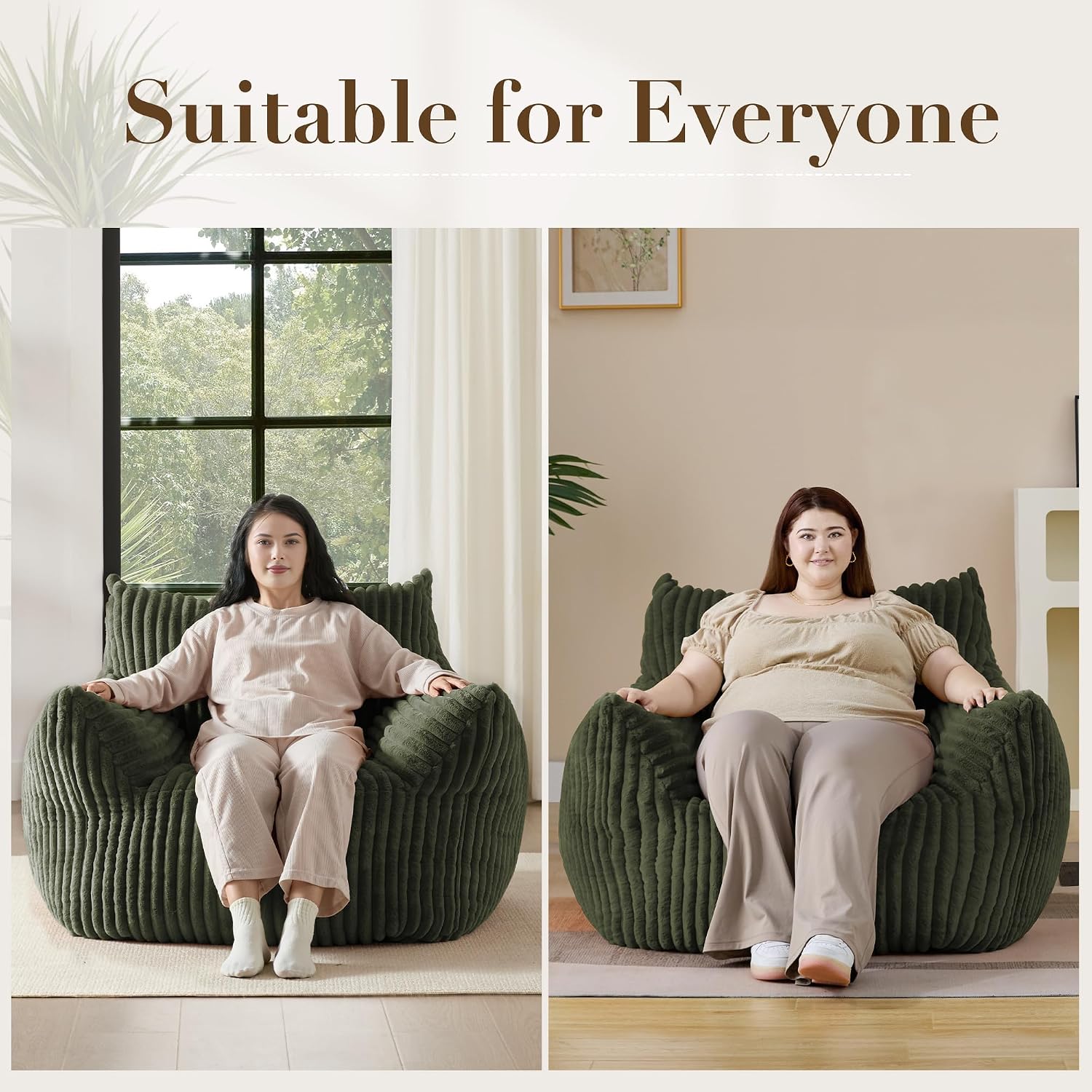 Oversized Bean Bag Chair for Living Room Furniture Bean Bag Chairs for Adults- Small Couch & Lounge Accent Chair for Living Room Chairs or Bedroom