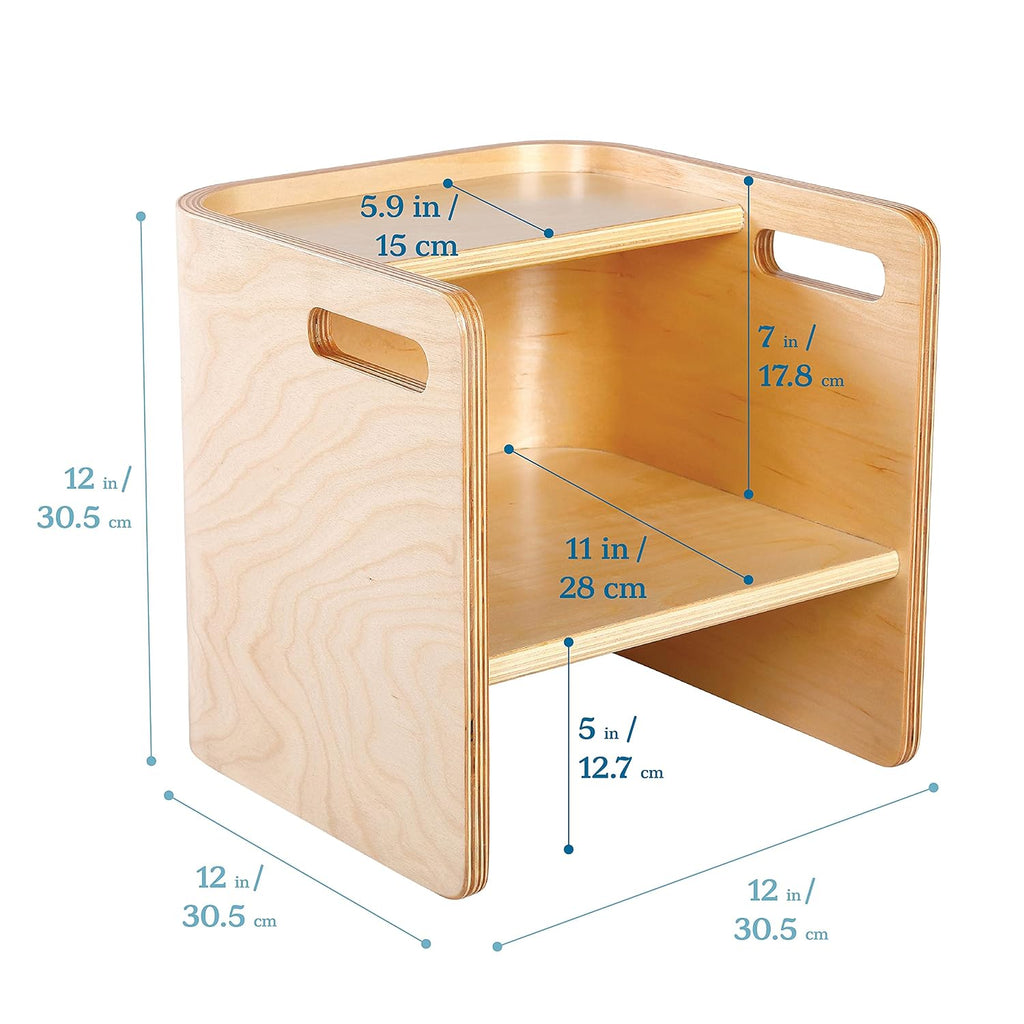 ECR4Kids Bentwood Multipurpose Toddler Cube Chair, Montessori Furniture, Natural