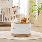 KAKAMAY Cotton Rope Storage Basket (20"x13"),Woven Blanket Baskets for Toys,Pillows,Clothes,Sturdy Handles Decorative Basket for Living Room, Bedroom,Nursery(Brown/Black)