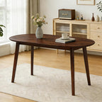 63" Oval Dining Room Table for 4-6, Modern Wooden Dining Table with Solid Wood Legs, Kitchen Table for Dining Room Office, Walnut