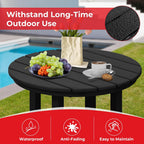 Costaelm Outdoor Bar Table, 37" Counter Height Round Patio Cocktail Bar Table, Patio Bar Table Bistro Dining Table Pub Table for Front Porch Deck, Backyard, Garden, Black