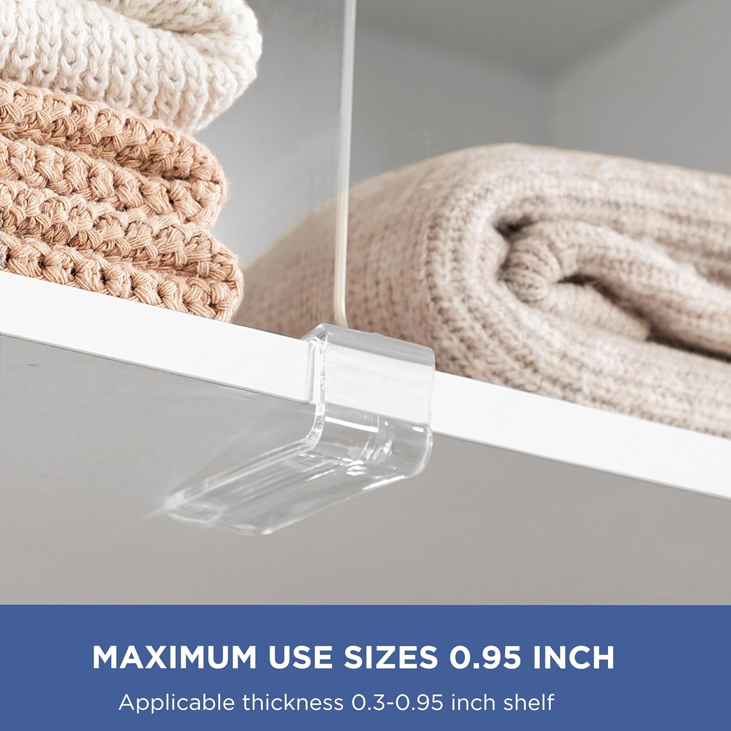 6 Pack 12 Inches [Extra Tall Version] Clear Shelf Dividers for Organization, Acrylic Closet Shelf Vertical Shelves Organizer for Bedroom, Office and Kitchen