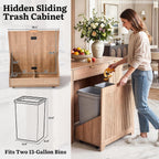 YITAHOME Expandable Kitchen Island with Hidden Trash Cabinet | 55.1" Rolling Kitchen Island with Drop Leaf, Storage Drawer & 3-Tier Side Shelves, Mobile Kitchen Island on Wheels with Hooks