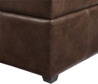 Homebeez 28.3" Storage Ottoman Bench with Faux Leather Upholstery, Button Tufted Lid, Wood Legs - Footrest, Coffee Table, Footstool for Living Room, Mottled Brown