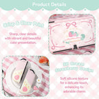GeekShare Strawberries with Cream Case Compatible with Switch OLED, Soft Silicone Slim Protective Cover with Separable Shell and 2 Thumb Grips (Pink)