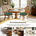 Round Chair Cushions with Ties 16" x 16" x 3" Thick Round Cushions Set of 2 for Indoor Furniture Comfy Circle Seat Pads for Kitchen Dining Room Green