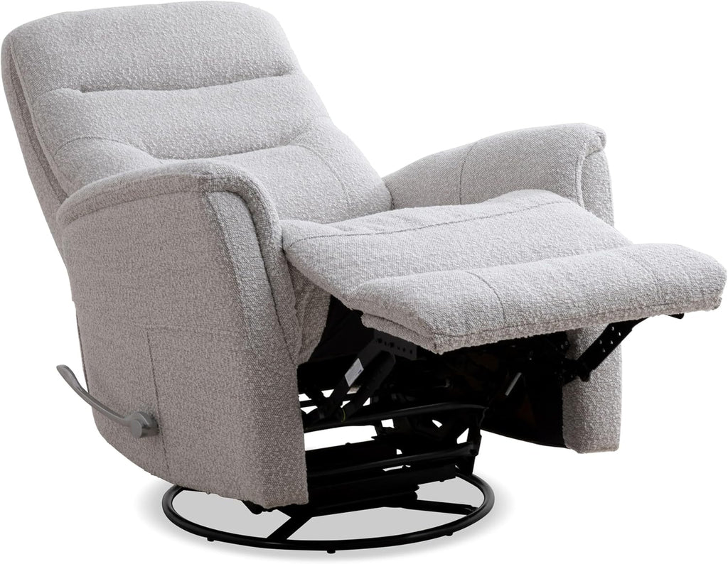 Parker Living Gemini - Cotton Swivel Glider Recliner by Bloke in Warm Neutral, Recliner Chair with 96% Polyester, 4% Acrylic Upholstery, Nursery Glider Recliner