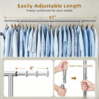 Simple Trending Heavy Duty Clothes Rack Load 450 LBS, Clothing Rack for Hanging Clothes, Garment Rack with Wheels & Shelves, for the Bedroom, Laundry Room