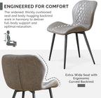 Dining Chairs Set of 4, Comfy Modern Dining Chairs with Thick Cushions, Upholstered Fabric Kitchen Side Chairs with Adjustable Metal Legs for Dining Room (Light Grey)