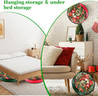 6 Pcs Christmas Wreath Storage Bag, 24" Dia Round Wreath Storage Container with Clear Window, Tear Resistant Wreath Boxes for Christmas Holiday Seasonal Storage (Red×3 ＆ Green×3)