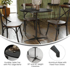 Flash Furniture Lars Black 30'' Round Wood Cocktail Table with 30'' and 42'' Columns