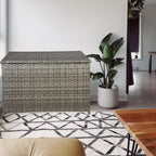 Wicker Storage Trunk, 30 x 17 x 18 inches, 160L, Handwoven Wicker Chest with Stay-Open Lid, Supports 200 lbs, Grey