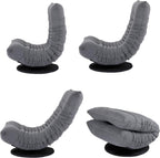 BIRDROCK HOME Swivel Floor Chair - 360 Adjustable Memory Foam Lounge Seat - Gaming - Comfortable Back Support - Cushion Dorm Rocker - Comfy for Reading Game Meditating - Fully Assembled (Grey)