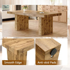 Ebullient 79" Farmhouse Dining Table for 6-10, Rustic Wooden Kitchen Table with Thick Tabletop, Heavy Duty Large Rectangular Dining Table for Dining Room & Kitchen