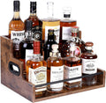Bottle Display Shelf, Coffee Syrup Rack Organizer, 3 Step Countertop Liquor Wine Rack, mini bar,Liquor Cabinet, Home Retro Bar Shelf Stand for Liquor Whiskey, Spirits (3 Tier)