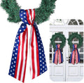 VitalCozy 2 Pcs Wreath Sash for Front Door Wreath Sash Garland Ribbon Accessories for Embroidery Monogram Outdoor Indoor Xmas Party Yard Doorway 4.5" W x 56" L(Red and Blue,Patriotic)