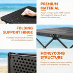 DWVO 48" Round Folding Table Black Heavy Duty Plastic Outdoor Indoor Portable Banquet Card Table with Thick Top and Strong Steel Frame for Picnic Camping Party Event Hosting Solutions