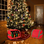 Christmas Light Storage Bag with Reels- Holds up to 750ft of Mini Lights. 600D Zipper Bag & Container for Holiday Xmas Lights. A Classic Storage Solution!(2, RED)