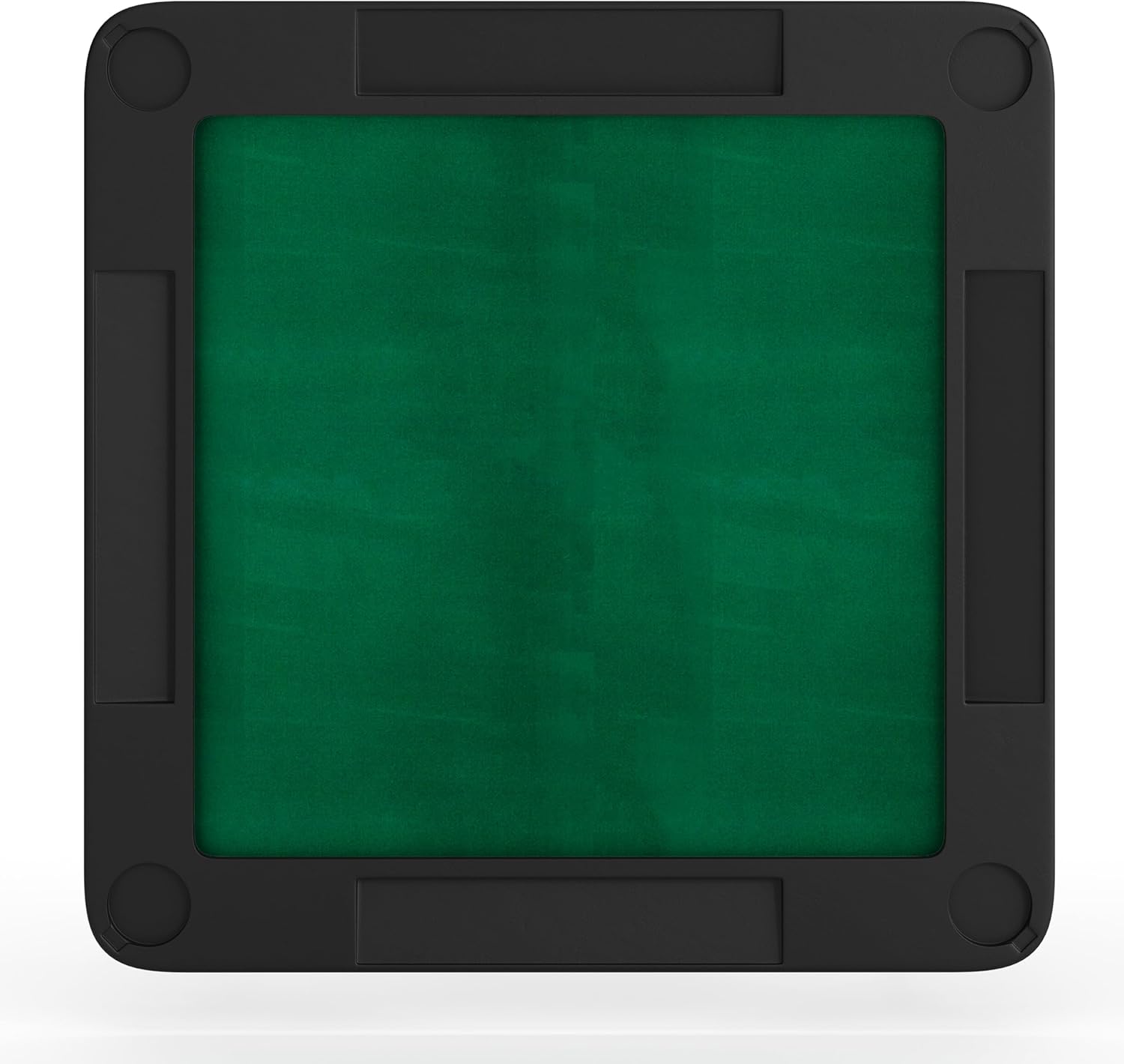 Flash Furniture Silas 34.5" Square Folding Card Table with Green Felt Playing Surface and Cup Holders, Portable Folding Game Table for 4 Players, Black/Green