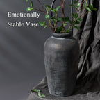 Vaseking Large Ceramic Rustic Vase, 11 inch Minimalist Decorative Farmhouse Tall Vase for Home Decor, Living Room, Shelf Decor, Enterway, Wedding, Table Decoration, Bronze