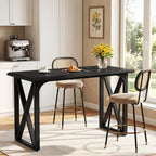 Tribesigns 55-Inch Bar Table, Industrial Counter Height Table with Sturdy Metal X-Frame Legs, Rectangular High Top Pub Table for Small Spaces, Dining Room, Kitchen, Home Bar (Black)