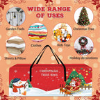 Christmas Tree Storage Bag 7.5 Ft Large Christmas Tree Bag with Reinforced Handles & Dual Zippers Wide Opening, Heavy Duty Oxford Fabric Xmas Ornament Storage Box Protects From Moisture, Dust (Red)
