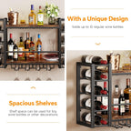 Homeiju Wall Mounted Wine Rack for 30 Bottles, Metal Wine Shelf Storage with Top Enclosure, (31.7" W x 9.8" D x 19.7" H)