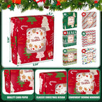 Gersoniel 30 Pcs Christmas Sublimation Ornaments Gift Boxes 3.54"x3.54"x0.7" Christmas Packaging Boxes with Window Sublimation Ceramic Discs Gift Wrapping for Festivals Holidays Xmas(Whimsical)