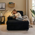 Eafurn 43.3" Oversized Accent Chaise Lounge Chair with Ottoman, Modern Corduroy Upholstered Convertible Recliner Armchair Sleeper Lounge Chair with Wood Frame for Living Room Apartment