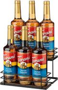 Coffee Syrup Organizer Rack, 2 Tier Syrup Holder for Coffee bar Syrup Storage,Kitchen Condiment Organization and Wine Display(6 Bottle Capacity).