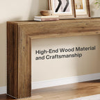 Tribesigns 63" Console Table, Rustic Fluted Long Sofa Table Behind Couch for Entryway, Living Room, Hallway, Foyer, Brown