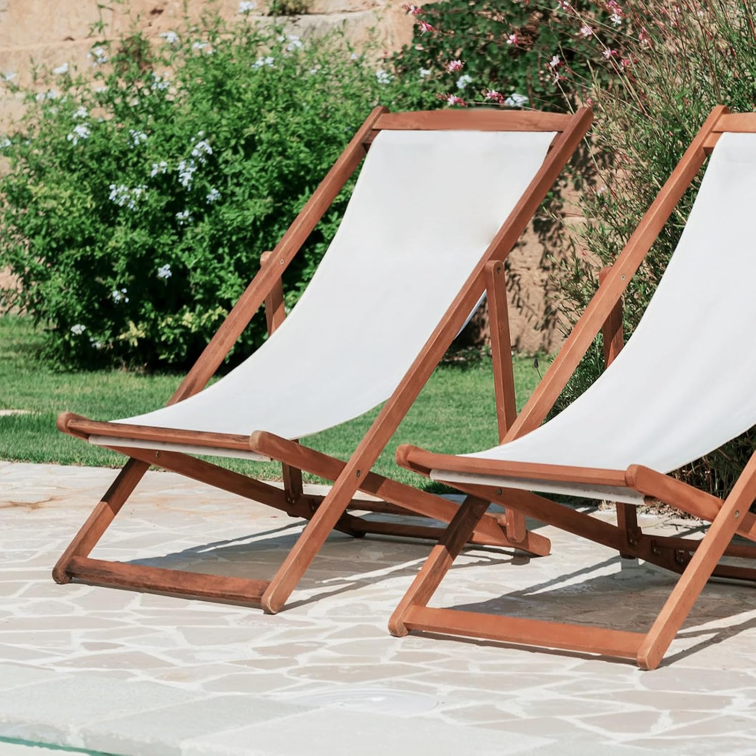 Deck Chair Sling Replacement, 45×16.9" Patio Sling Lounge Chairs Canvas, Folding Lounge Repair Cloth DIY Replacement Kits for Sunbathing Garden Courtyard Beach Relaxation (No Pillow)