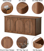 40''W 15''D Foot End of Bed Hidden Storage Bench with Lift Top Storage and Seating, Shoe Trunk Chest Bench Seat for Bedroom, Living Room, Entryway, Hallway, Under Window-Walnut