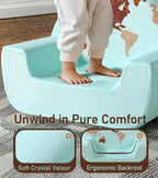 Kids Chair Comfy, Snuggly-Soft Toddler Armchair, Cuddly Kids Foam Chair for Boys and Girls, Portable Toddlers Reading Chairs, Toddler Chairs Comfy 1-3 Years Old, Colorful US Map Design, Blue