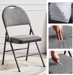 Foldable Chair-Metal Folding Chairs Stools -Portable Commercial Event Seat -Cloth Seats,Scratch Resistant,Ergonomic,42cm seat Height(Khaki)